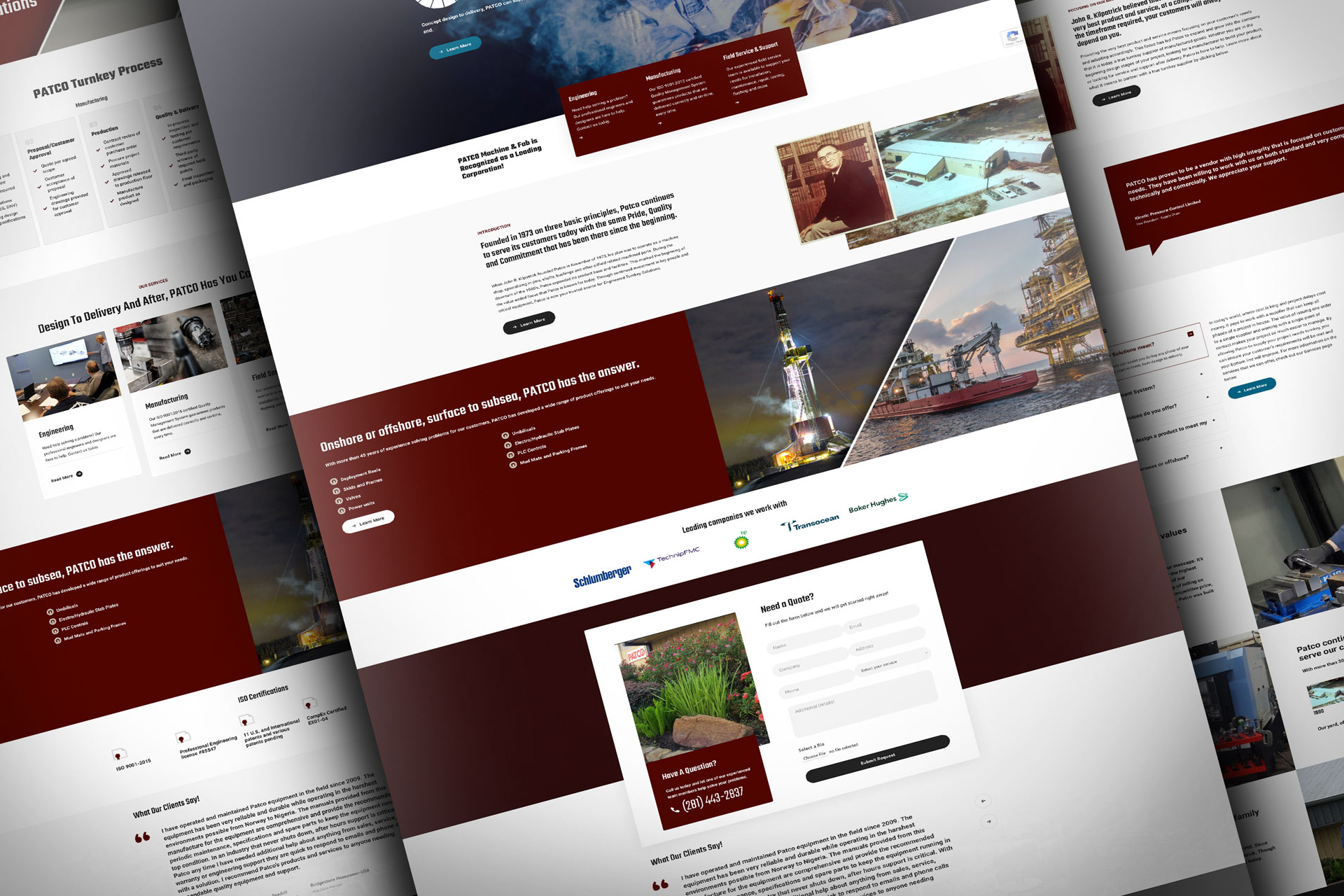 PATCO brand application across web and print layouts