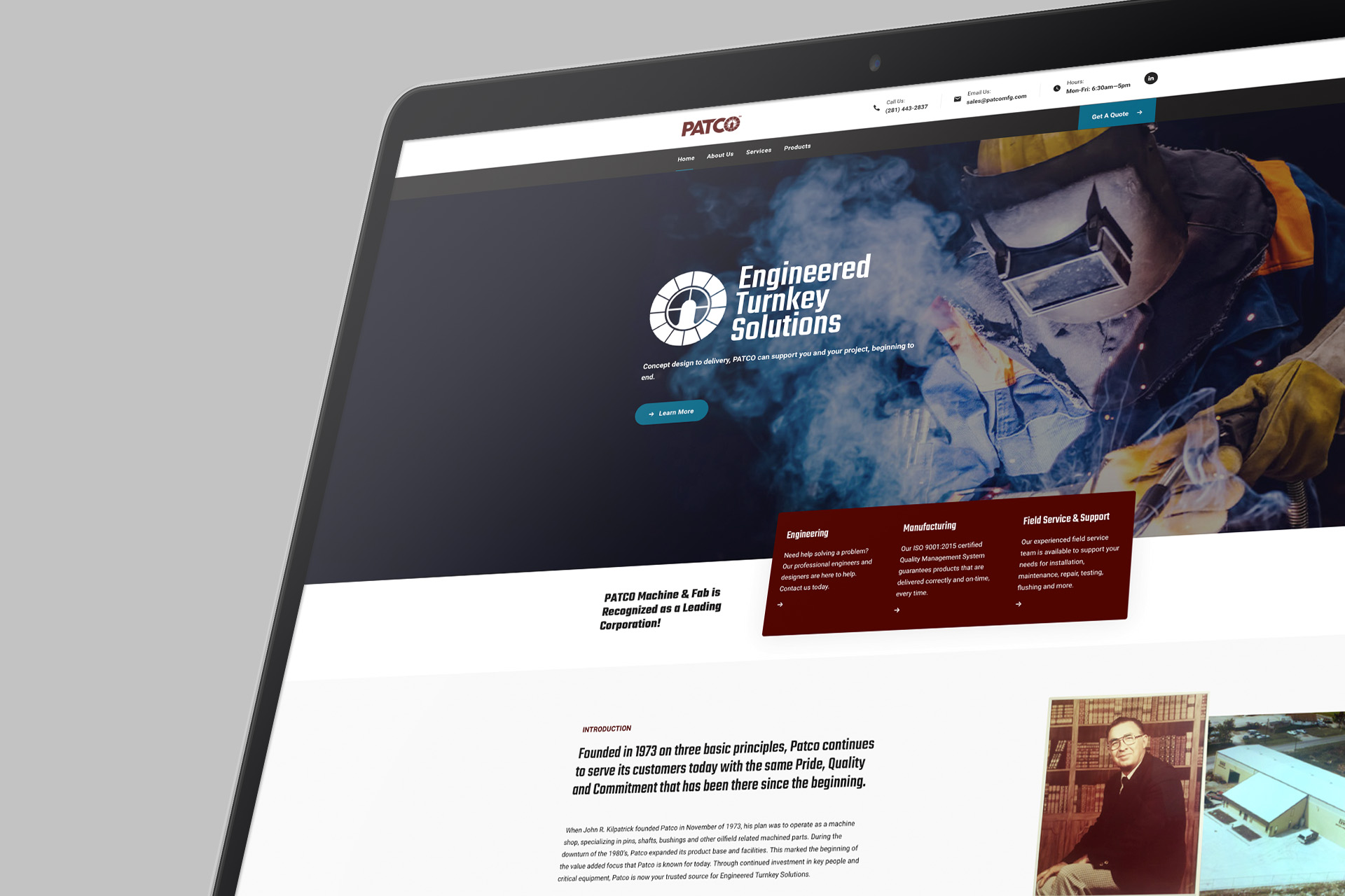 PATCO service overview page with modernized typography