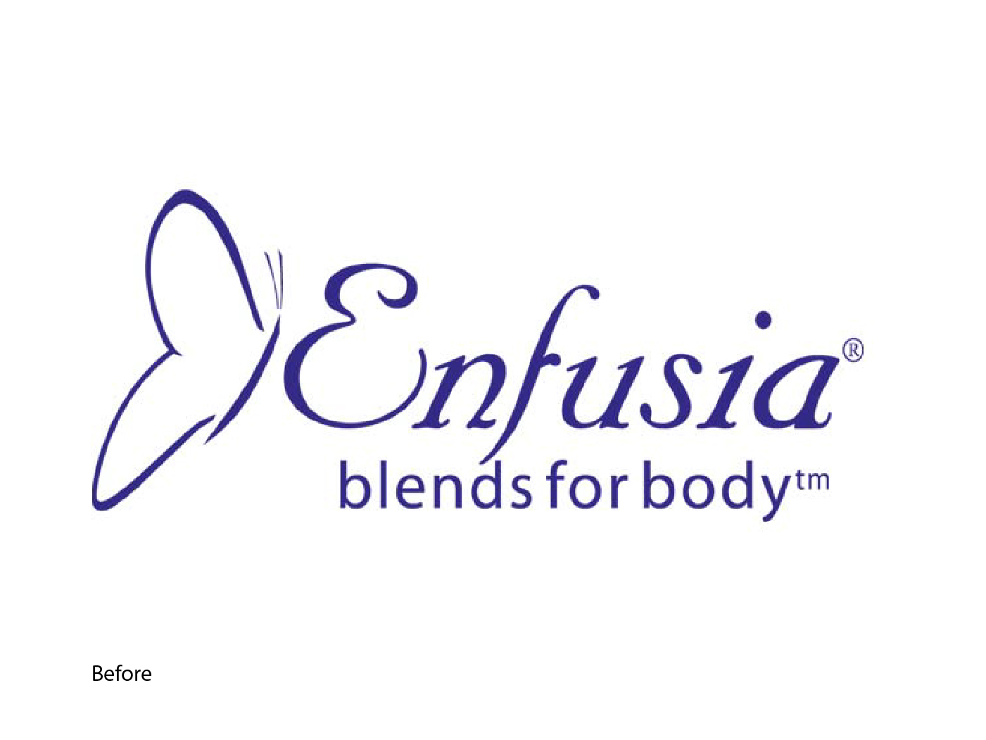 Enfusia brand before rebrand: legacy packaging and typography