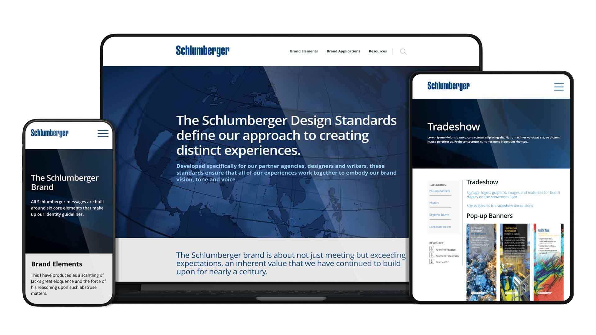 SLB brochure cover with blue gradient