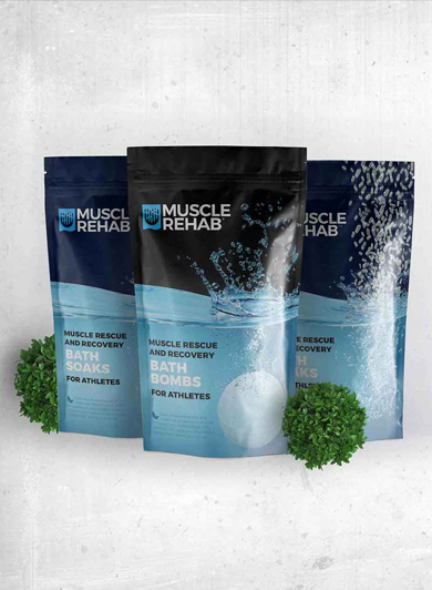 Muscle Rehab bath bombs products